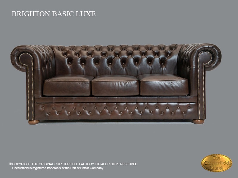 Chesterfield Basic | 3 zits bank Brighton Basic Luxe | Brown | Chesterfield.com